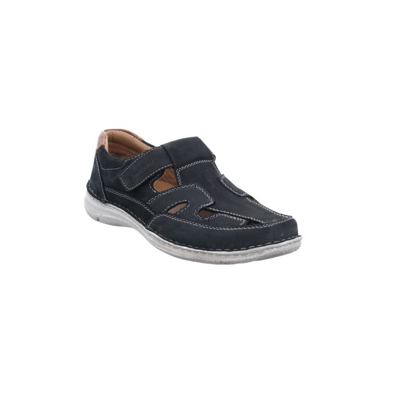 Sandale à bout fermé en cuir bleu grande taille homme Josef Seibel
