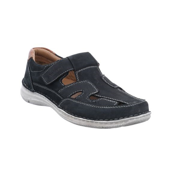 Sandale à bout fermé en cuir bleu grande taille homme Josef Seibel