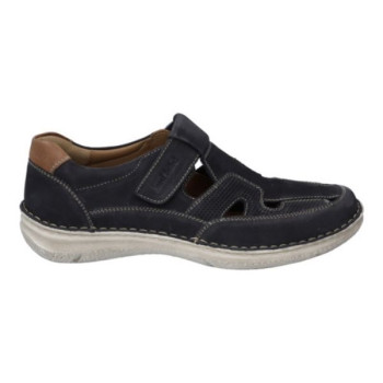 Sandale à bout fermé en cuir bleu grande taille homme Josef Seibel