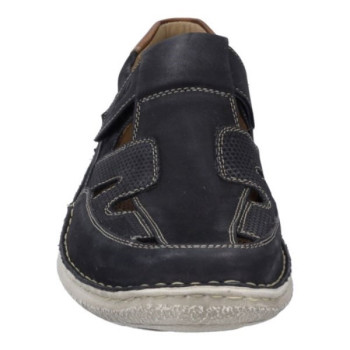 Sandale à bout fermé en cuir bleu grande taille homme Josef Seibel