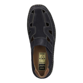 Sandale à bout fermé en cuir bleu grande taille homme Josef Seibel