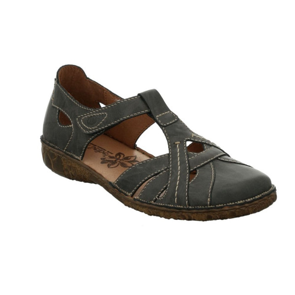 Ballerine salomé en cuir gris bleu grande pointure femme Josef Seibel