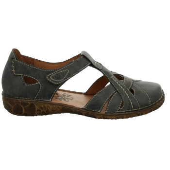 Ballerine salomé en cuir gris bleu grande pointure femme Josef Seibel