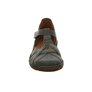 Ballerine salomé en cuir gris bleu grande pointure femme Josef Seibel