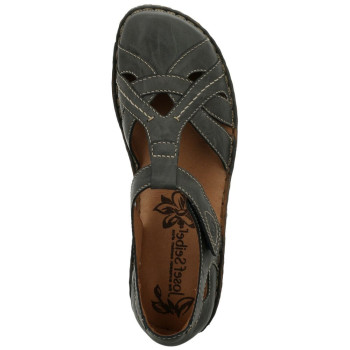 Ballerine salomé en cuir gris bleu grande pointure femme Josef Seibel