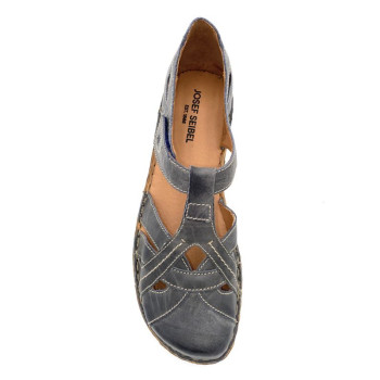 Ballerine salomé en cuir gris bleu grande pointure femme Josef Seibel