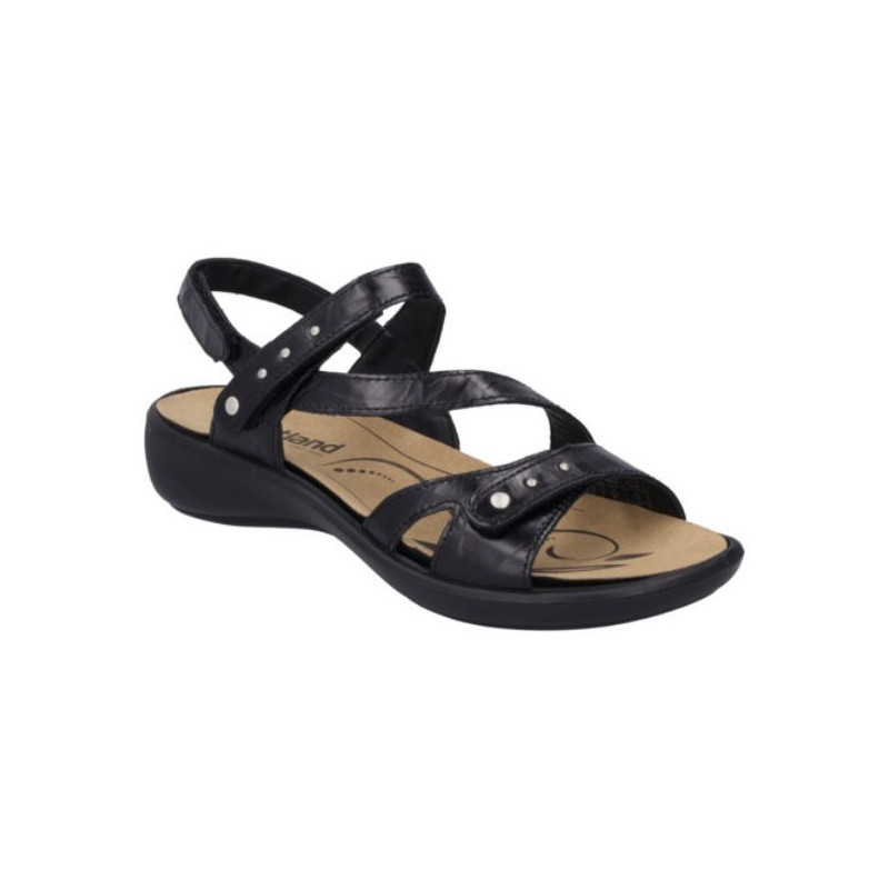Sandale à 3 réglages en cuir noir en Grande pointure femme de chez Westland