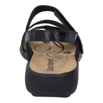 Sandale à 3 réglages en cuir noir en Grande pointure femme de chez Westland