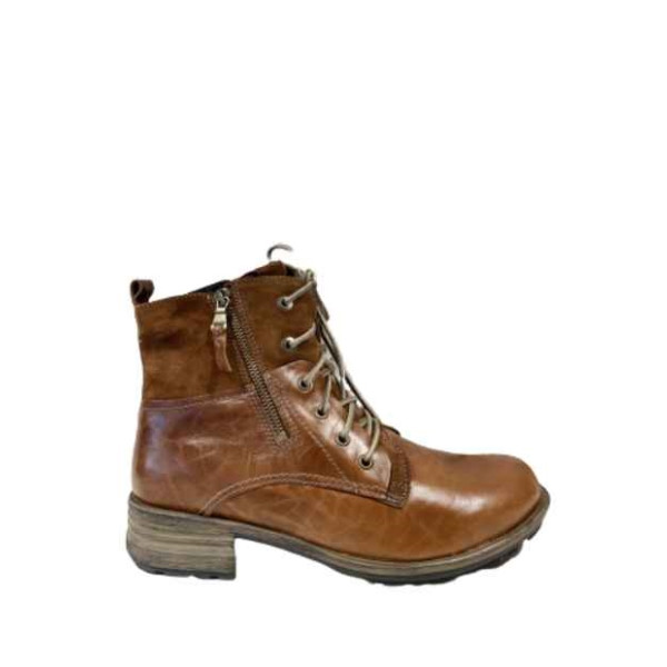 Boots à lacets en cuir cognac grande taille femme Josef Seibel