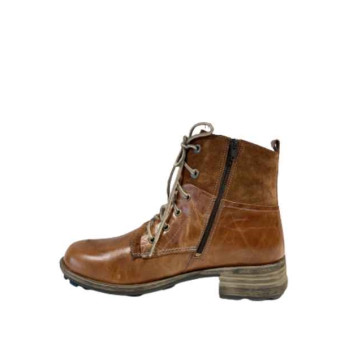 Boots à lacets en cuir cognac grande taille femme Josef Seibel
