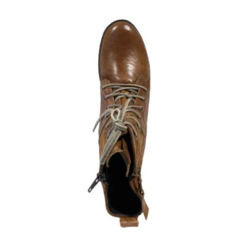 Boots à lacets en cuir cognac grande taille femme Josef Seibel