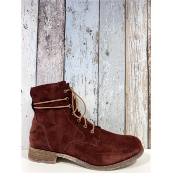 Boots à lacets rouge en cuir grande pointure femme Josef Seibel