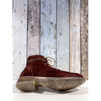 Boots à lacets rouge en cuir grande pointure femme Josef Seibel